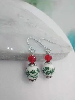 Floral Christmas Earrings, Christmas Dangle Earrings, Stocking Stuffer, Gift For Her, Festive -Jewellery Soldes Boutique il fullxfull.5526259455 1jhe