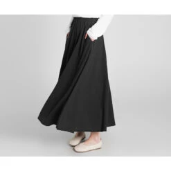 Custom Size Cotton Skirt Loose Skirts A-line Elastic Waist Skirt Travel Skirt Beach Skirt Dark Gray Christmas Gift -Jewellery Soldes Boutique il fullxfull.5526601211 sseq