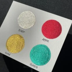 Merry Christmas Set 4 Half Pan Handmade Chrome Shimmer Metallic Watercolor Paints By Iuilewatercolors -Jewellery Soldes Boutique il fullxfull.5532642116 4iz1