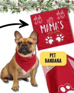 Mama's Little Helper Pet Bandana | Pet Wear, Holiday Gift, Christmas Pets, Limited Edition