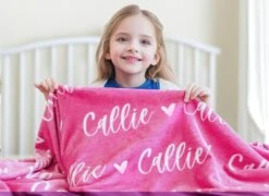 Personalized Name Custom Blanket For Baby/Kids/Youth/Adult | Custom Flannel Blanket | Custom Gift | Christmas Gift For Grandkids | Girl Gift -Jewellery Soldes Boutique il fullxfull.5533420794 8dpv