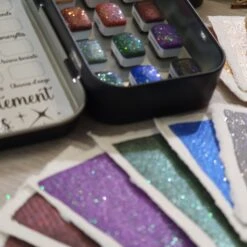 Enchantment 12 Mini Pans Of Watercolor With Effects | Metallic And Glitter Watercolor | Watercolor Craft | Painter Christmas Gift -Jewellery Soldes Boutique il fullxfull.5533770436 qyn5