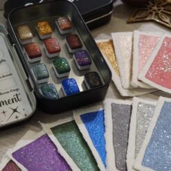 Enchantment 12 Mini Pans Of Watercolor With Effects | Metallic And Glitter Watercolor | Watercolor Craft | Painter Christmas Gift -Jewellery Soldes Boutique il fullxfull.5533772170 mq2b