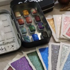 Enchantment 12 Mini Pans Of Watercolor With Effects | Metallic And Glitter Watercolor | Watercolor Craft | Painter Christmas Gift -Jewellery Soldes Boutique il fullxfull.5533773902 pmsc