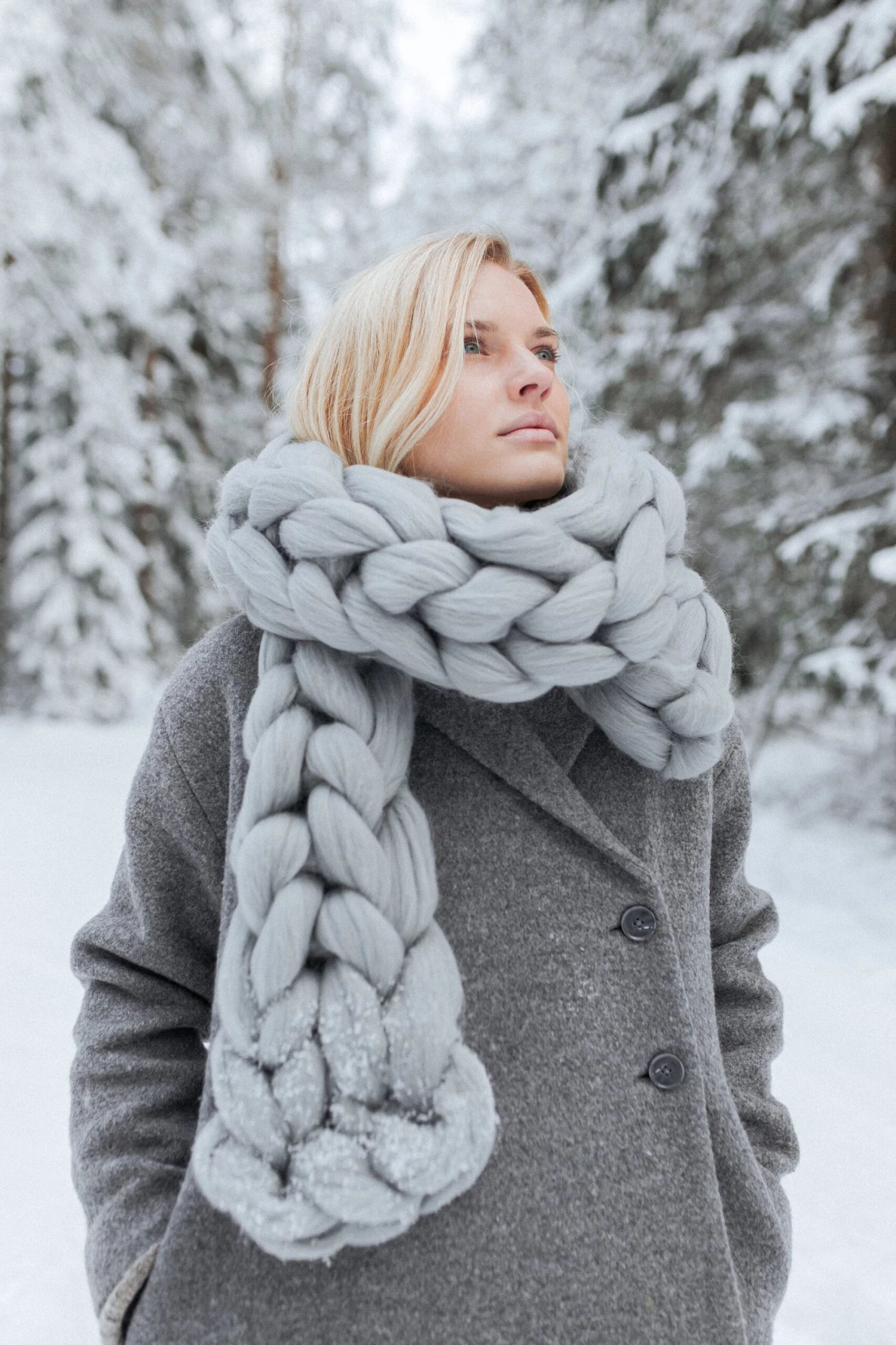 Chunky Knit Scarf, Oversized Scarf, Warm Scarf, Winter Scarf, Wool Scarf, Merino Scarf, Christmas Gift 9 Chunky Knit Scarf, Oversized Scarf, Warm Scarf, Winter Scarf, Wool Scarf, Merino Scarf, Christmas Gift - Image 7