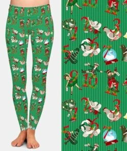 12 Days Of Christmas Printed, Buttery Soft Fabric Leggings, Recycled Material, Super Soft And Stretchy