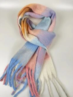 Mohair Reversible Scarf, Fluffy Blend Winter Scarf, Rainbow Plaid Scarf, Fringe Plaid Scarf, Cozy Scarf, Shawl, Christmas Gift -Jewellery Soldes Boutique il fullxfull.5554754406 nioy