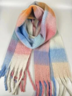 Mohair Reversible Scarf, Fluffy Blend Winter Scarf, Rainbow Plaid Scarf, Fringe Plaid Scarf, Cozy Scarf, Shawl, Christmas Gift -Jewellery Soldes Boutique il fullxfull.5554754408 753m