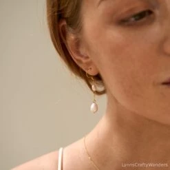 Real Pearl Drop Earrings, Dainty Pearl Dangle Earrings, Everyday Earrings For Women, Bridesmaid Gift For Her, Bridal Earrings,Christmas Gift -Jewellery Soldes Boutique il fullxfull.5557886639 efxf