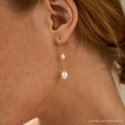 Real Pearl Drop Earrings, Dainty Pearl Dangle Earrings, Everyday Earrings For Women, Bridesmaid Gift For Her, Bridal Earrings,Christmas Gift -Jewellery Soldes Boutique il fullxfull.5557886645 fgcw