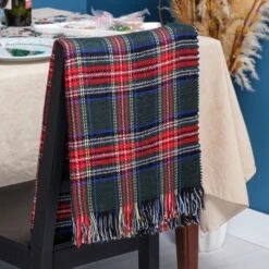 Plaid Patterned Scotland Scarf, Double-Sided Warm Winter Neck Scarf For Women, Evening Shawls & Wraps, Hostess Gift, Christmas Gift For Her