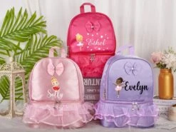 Ballerina Dance Backpack With Personalized Kids Ballet Dance Bag Pink Dance Lace Ballerina Bag Girl Dance Bag Birthday Ballet Bag Christmas