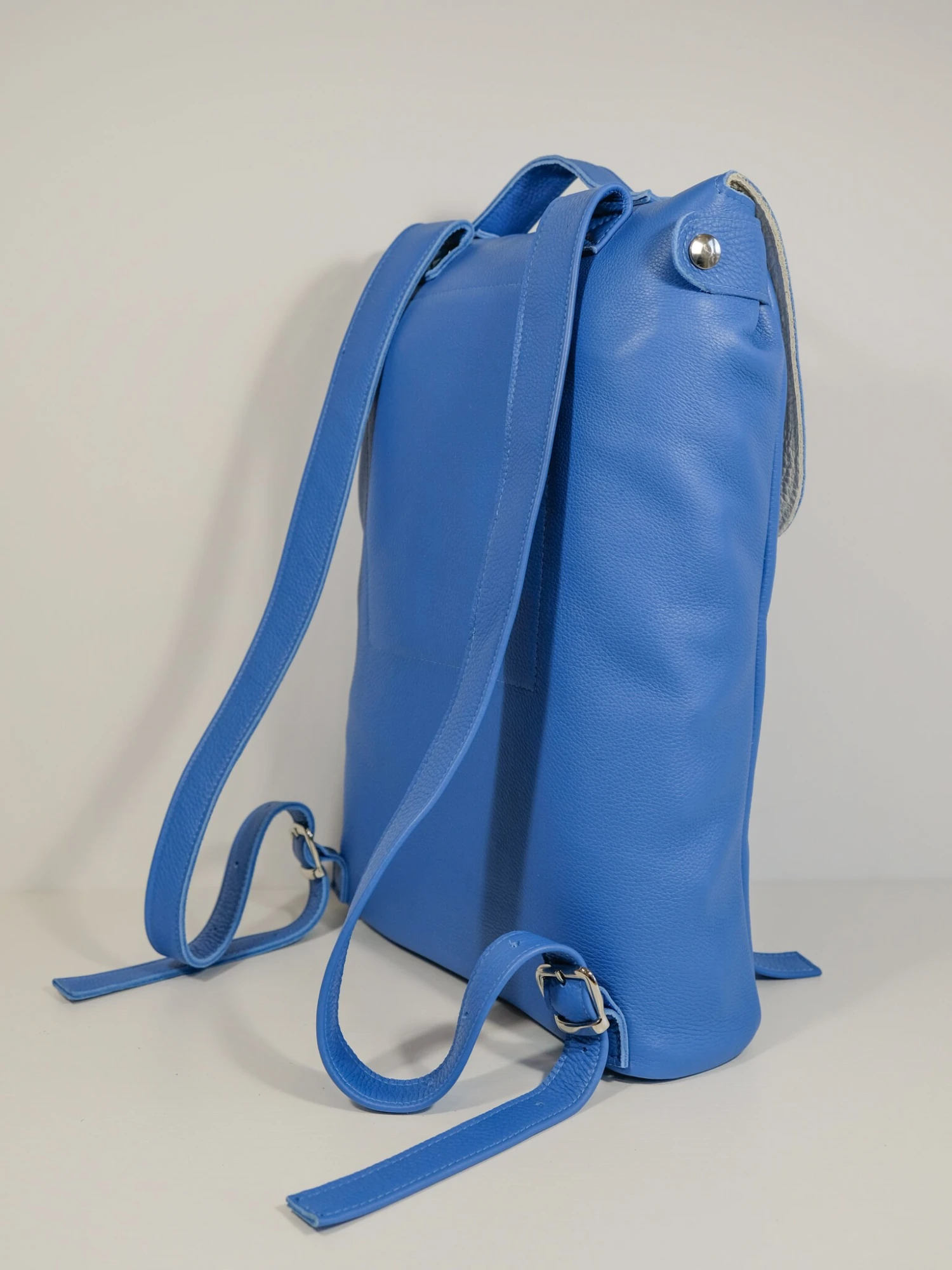 Sky-blue Crisped Middle Size Leather Backpack Rucksack / In Stock / Laptop Backpack / Leather Rucksack / Womens Backpack / Christmas Gift 4 Sky-blue Crisped Middle Size Leather Backpack Rucksack / In Stock / Laptop Backpack / Leather Rucksack / Womens Backpack / Christmas Gift - Image 2