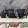 Belly Bag Leather With Extra Strap And Extra Wallet, Fanny Pack With Leather Belt And Patterned Belt, Women Shoulder Bag, Christmas Gift