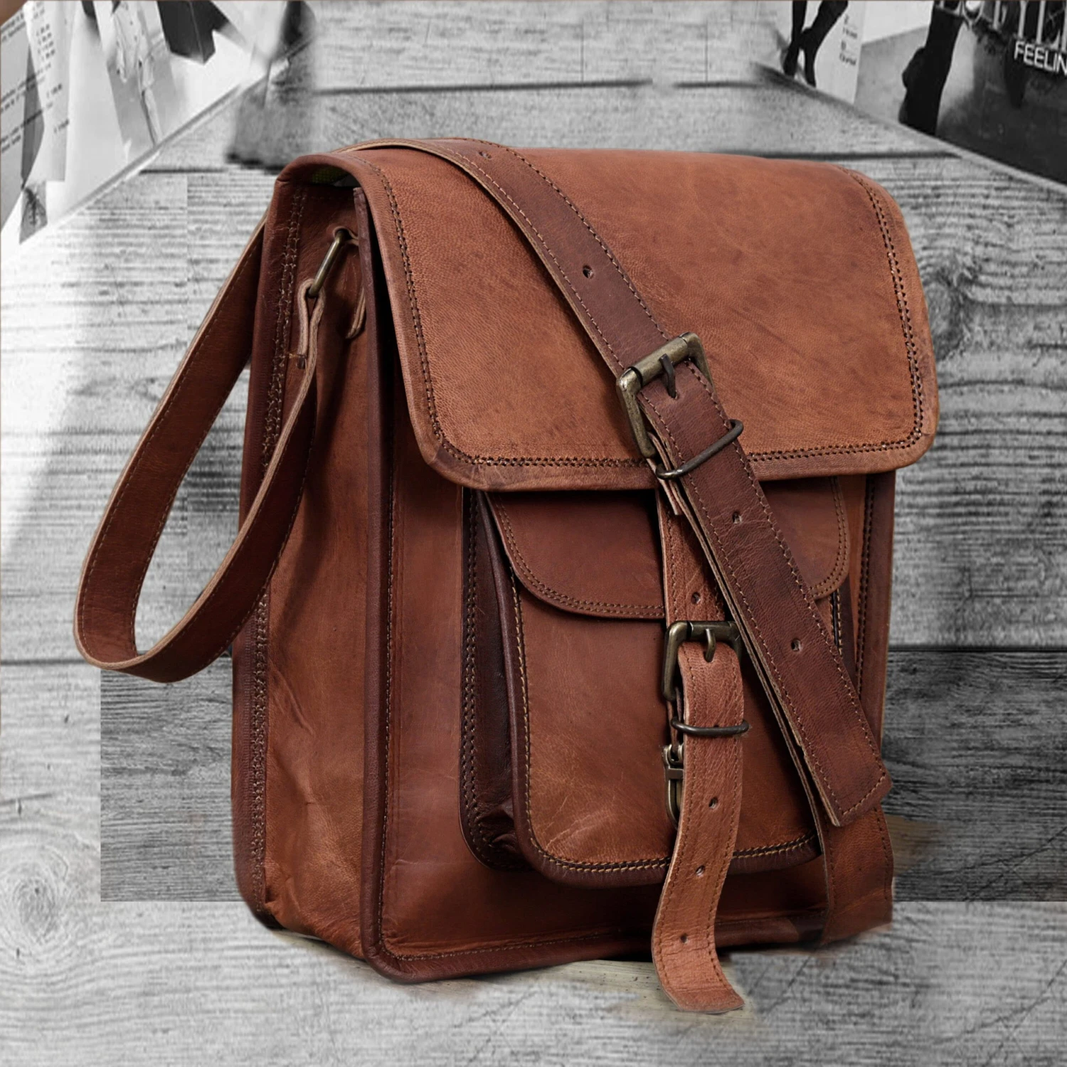 Leather Satchel Crossbody Bag, Men Women Genuine Leather Messenger Shoulder Bag Cross Body Bag I-Pad Bag For Men Christmas Gift Him Her 3 Leather Satchel Crossbody Bag, Men Women Genuine Leather Messenger Shoulder Bag Cross Body Bag I-Pad Bag For Men Christmas Gift Him Her