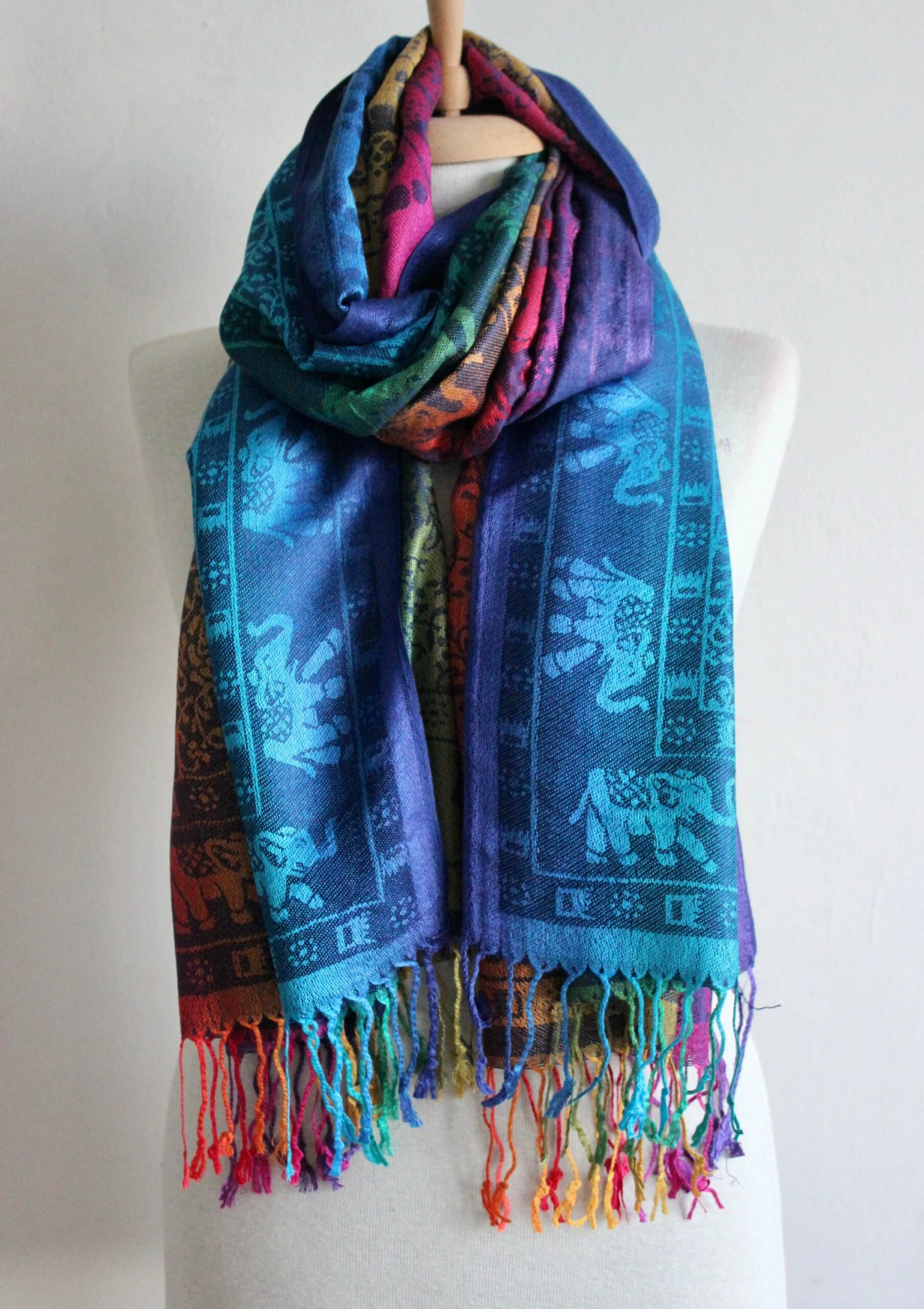 Elephant Pashmina Scarf Shawl - Elephant Gift - Gift Scarf Shawl - Woman Gift - Best Friends Gift - Christmas Gifts For Scarf 8 Elephant Pashmina Scarf Shawl - Elephant Gift - Gift Scarf Shawl - Woman Gift - Best Friends Gift - Christmas Gifts For Scarf - Image 6