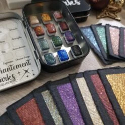 Enchantment 12 Mini Pans Of Watercolor With Effects | Metallic And Glitter Watercolor | Watercolor Craft | Painter Christmas Gift -Jewellery Soldes Boutique il fullxfull.5581889611 9n86