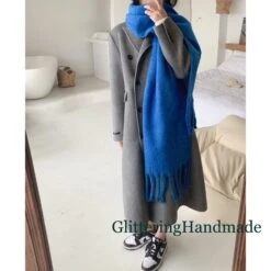 Pure Color Mohair Scarf, Klein Blue Scarf, Solid Color Basic Scarf, Fashion Shawl, Christmas Gift -Jewellery Soldes Boutique il fullxfull.5589428730 pq0p