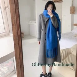 Pure Color Mohair Scarf, Klein Blue Scarf, Solid Color Basic Scarf, Fashion Shawl, Christmas Gift -Jewellery Soldes Boutique il fullxfull.5589429136 4zir