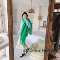 Pure Color Mohair Scarf, Klein Blue Scarf, Solid Color Basic Scarf, Fashion Shawl, Christmas Gift -Jewellery Soldes Boutique il fullxfull.5589431872 604z