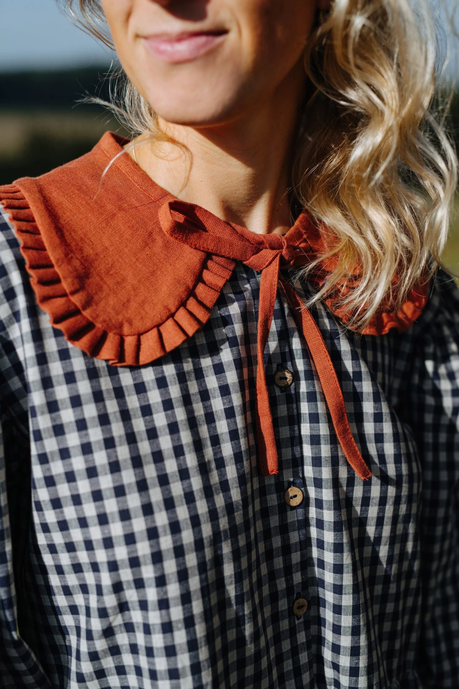 Linen Collar, Removable Linen Collar, Linen Collar For Dresses And Tops, Collar With Ruffles, Birthday Dress Collar, Christmas Dress Collar 5 Linen Collar, Removable Linen Collar, Linen Collar For Dresses And Tops, Collar With Ruffles, Birthday Dress Collar, Christmas Dress Collar - Image 3