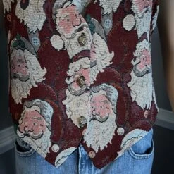 Vintage Santa Claus Christmas Tapestry Vest 90s M/L -Jewellery Soldes Boutique il fullxfull.5593546442 oryo