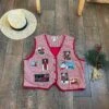 Vintage 90s Santa Vest, Vintage Santa Vest, 90s Christmas Vest, Vintage Holiday Vest, Vintage Santa Patches Vest, Christmas Plaid Santa Vest