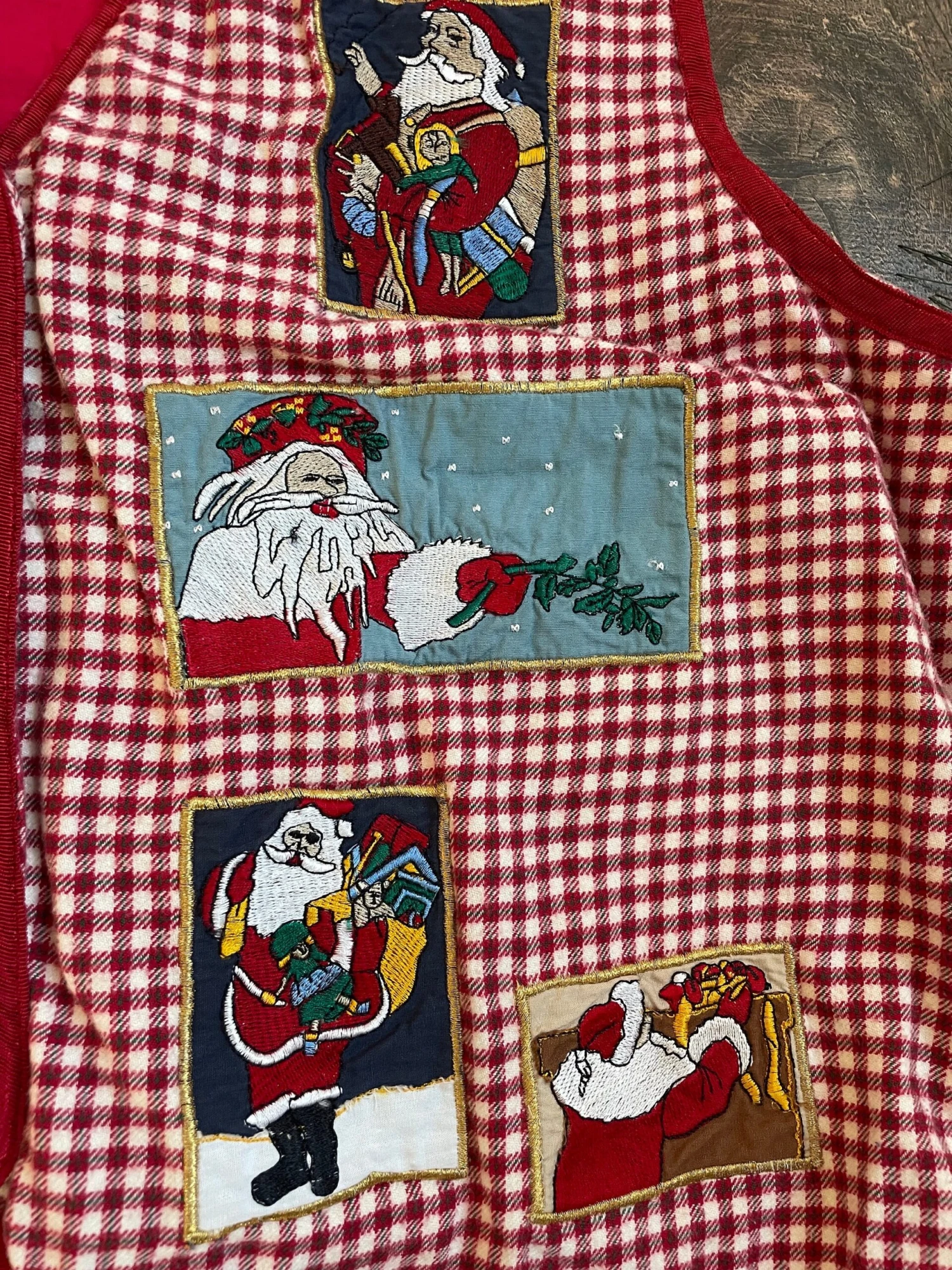 Vintage 90s Santa Vest, Vintage Santa Vest, 90s Christmas Vest, Vintage Holiday Vest, Vintage Santa Patches Vest, Christmas Plaid Santa Vest 9 Vintage 90s Santa Vest, Vintage Santa Vest, 90s Christmas Vest, Vintage Holiday Vest, Vintage Santa Patches Vest, Christmas Plaid Santa Vest - Image 7