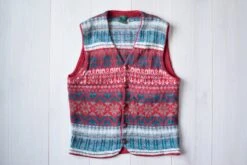 Red Vintage Vest, Pure New Wool Sweater Vest, 80s Christmas Vest, Women's Vest, Men's Vintage Vest, Patterned Vest, Size M/L -Jewellery Soldes Boutique il fullxfull.5598196592 lvim