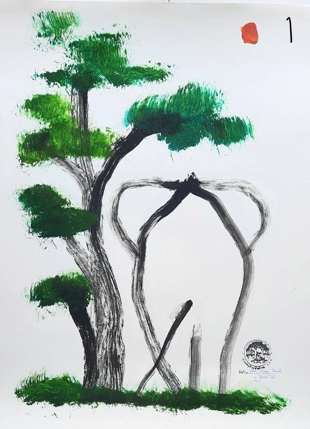 Oil Painting Made By Thai Elephants, Elephant Painting, Elephant Wall Decor, Birthday Gift, Mother Gift, New Year Gift, Christmas Gift 5 Oil Painting Made By Thai Elephants, Elephant Painting, Elephant Wall Decor, Birthday Gift, Mother Gift, New Year Gift, Christmas Gift - Image 3