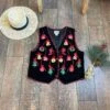 Vintage Velvet Christmas Vest, 90s Christmas Tree Vest, 90s Velvet Christmas Vest, Saved By The Bell Christmas, 90s Christmas Velvet Vest