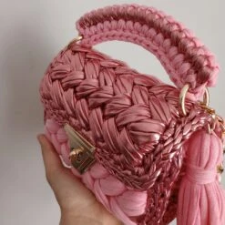 Handmade Crochet Colorful Metallic Knit Bag, Pink Metallic Bag, Gold Metallic Bag,khaki Metallic Bag, Christmas Gift, Colorful Metallic Bag -Jewellery Soldes Boutique il fullxfull.5601176198 ijbw