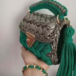 Handmade Crochet Colorful Metallic Knit Bag, Pink Metallic Bag, Gold Metallic Bag,khaki Metallic Bag, Christmas Gift, Colorful Metallic Bag -Jewellery Soldes Boutique il fullxfull.5601177796 lkxv