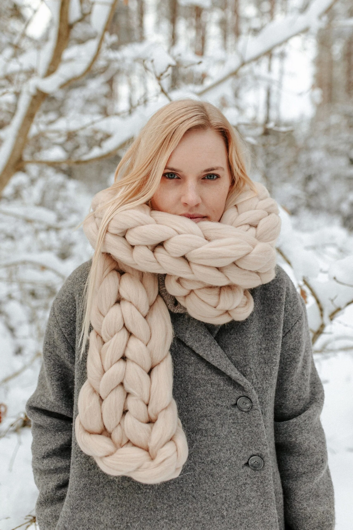 Chunky Knit Scarf, Oversized Scarf, Warm Scarf, Winter Scarf, Wool Scarf, Merino Scarf, Christmas Gift 6 Chunky Knit Scarf, Oversized Scarf, Warm Scarf, Winter Scarf, Wool Scarf, Merino Scarf, Christmas Gift - Image 4