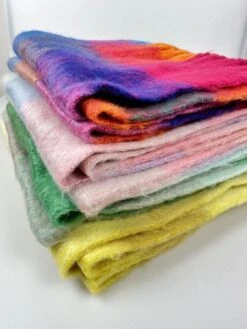 Mohair Reversible Scarf, Fluffy Blend Winter Scarf, Rainbow Plaid Scarf, Fringe Plaid Scarf, Cozy Scarf, Shawl, Christmas Gift -Jewellery Soldes Boutique il fullxfull.5602865241 ajim