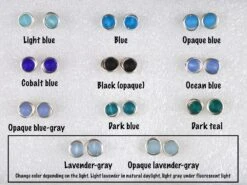 Green Sea Glass Studs • Sterling Silver Posts • Hypoallergenic Earrings • Handamade Earrings • Choose From 30 Colors • Christmas Gift Ideas -Jewellery Soldes Boutique il fullxfull.5619043423 lz0d