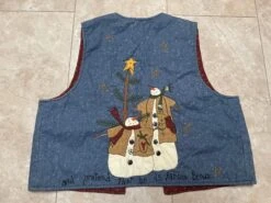 Vintage Christmas Vest Snowman Blue Red Build 90’s Women’s Large Made In USA 12 Vintage Christmas Vest Snowman Blue Red Build 90’s Women’s Large Made In USA -Jewellery Soldes Boutique il fullxfull.5623554814 jbqa