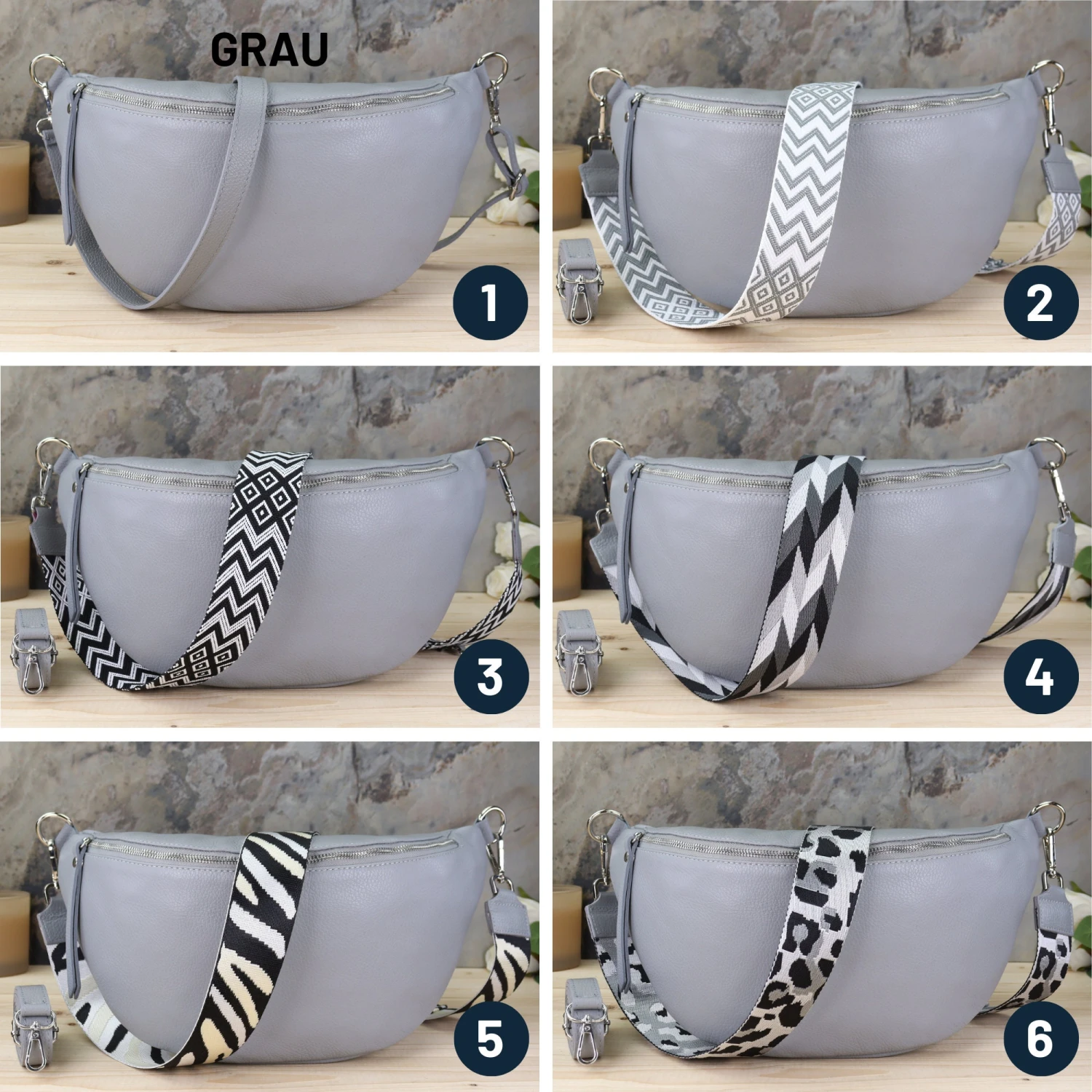 Fanny Pack With Leather Belt And Patterned Belt, Women Shoulder Bag Leather With Extra Strap, Belly Bag, Christmas And Valentine's Day Gift 5 Fanny Pack With Leather Belt And Patterned Belt, Women Shoulder Bag Leather With Extra Strap, Belly Bag, Christmas And Valentine's Day Gift - Image 3