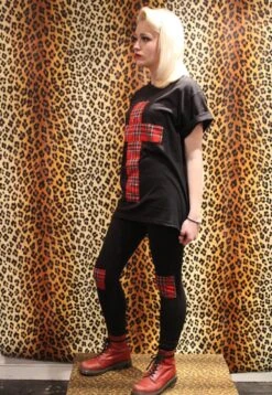 Christmas Tartan Panel Leggings, Plaid Black Red Punk, Grunge Stretch Alternative -Jewellery Soldes Boutique il fullxfull.562695285 1bcf