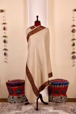 Authentic Pashmina Cashmere Shawl, Handmade Beige Kashmiri Pashmina Silk Shawl, Premium Cashmere Scarfs, Soft & Warm Shawls, Christmas Gift -Jewellery Soldes Boutique il fullxfull.5631679986 6j4b