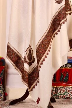 Authentic Pashmina Cashmere Shawl, Handmade White Kashmiri Pashmina Silk Shawl, Premium Cashmere Scarfs, Soft & Warm Shawls, Christmas Gift -Jewellery Soldes Boutique il fullxfull.5631682862 od4x