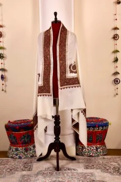 Authentic Pashmina Cashmere Shawl, Handmade White Kashmiri Pashmina Silk Shawl, Premium Cashmere Scarfs, Soft & Warm Shawls, Christmas Gift -Jewellery Soldes Boutique il fullxfull.5631683098 hrrz