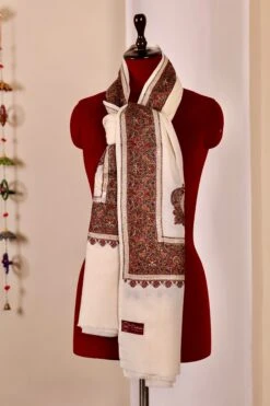 Authentic Pashmina Cashmere Shawl, Handmade White Kashmiri Pashmina Silk Shawl, Premium Cashmere Scarfs, Soft & Warm Shawls, Christmas Gift -Jewellery Soldes Boutique il fullxfull.5631683500 oz40