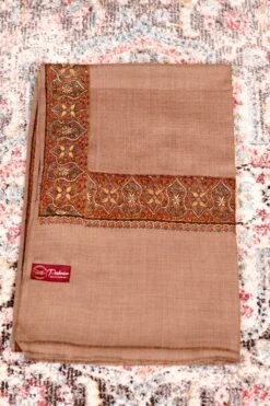 Authentic Pashmina Cashmere Shawl, Handmade Brown Kashmiri Pashmina Silk Shawl, Premium Cashmere Scarfs, Soft & Warm Shawls, Christmas Gift -Jewellery Soldes Boutique il fullxfull.5631705816 6rts