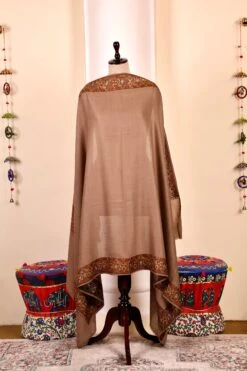 Authentic Pashmina Cashmere Shawl, Handmade Brown Kashmiri Pashmina Silk Shawl, Premium Cashmere Scarfs, Soft & Warm Shawls, Christmas Gift -Jewellery Soldes Boutique il fullxfull.5631706452 g5qh