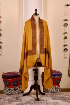 Elegant Pashmina Cashmere Shawl, Yellow Handmade Kashmiri Pashmina Silk Shawl, Premium Cashmere Scarfs, Soft & Warm Shawls, Christmas Gift -Jewellery Soldes Boutique il fullxfull.5631747594 ria5