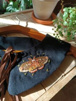 Removable Linen Collar, Embroidered Collar, Peter Pan Collar, Christmas Gift Idea, Vintage Collar, Elegant Embroidery Collar, Boho Style, Moth -Jewellery Soldes Boutique il fullxfull.5631917985 2k62