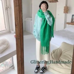 Pure Color Mohair Scarf, Klein Blue Scarf, Solid Color Basic Scarf, Fashion Shawl, Christmas Gift -Jewellery Soldes Boutique il fullxfull.5637534183 kviq