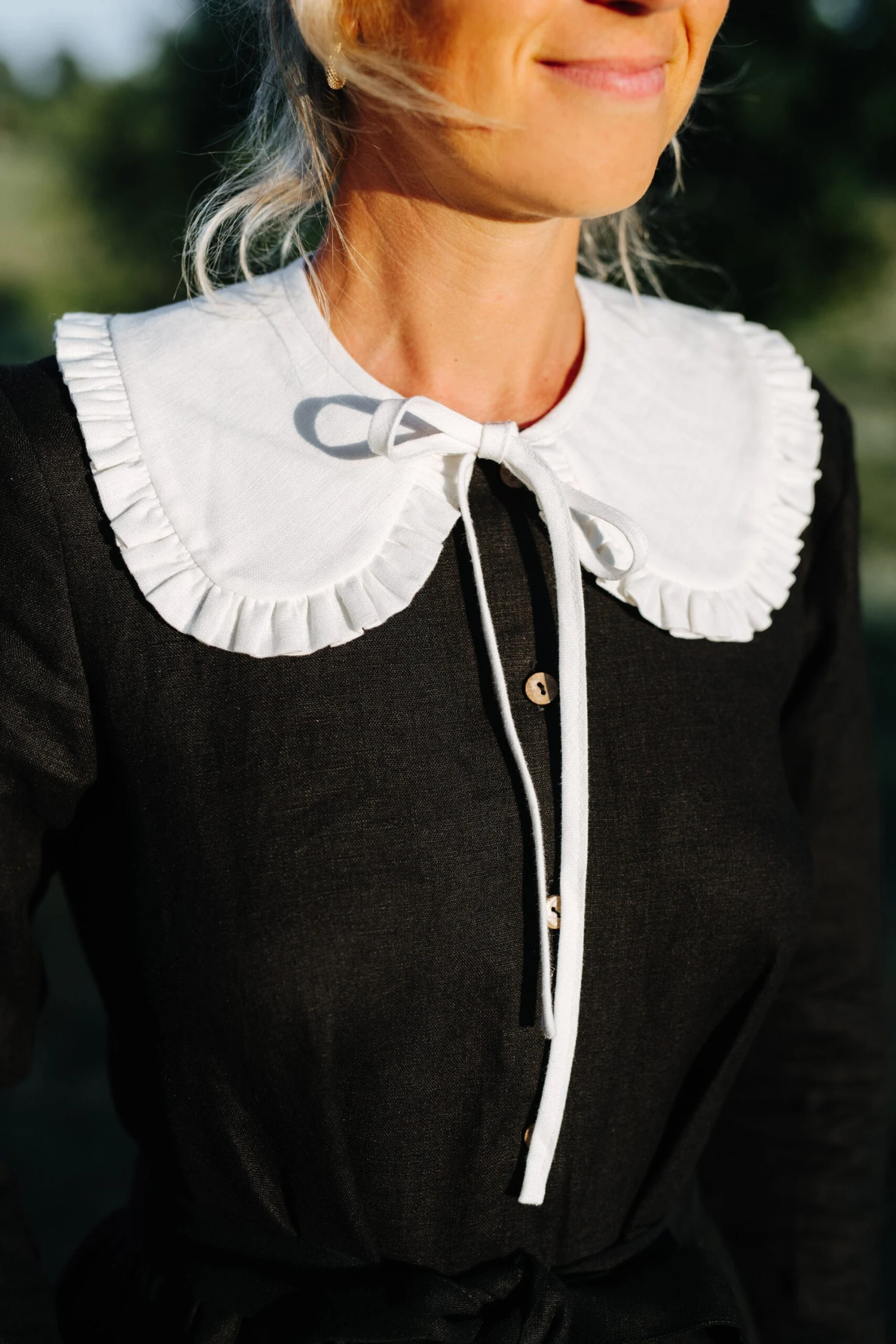 Linen Collar, Removable Linen Collar, Linen Collar For Dresses And Tops, Collar With Ruffles, Birthday Dress Collar, Christmas Dress Collar 9 Linen Collar, Removable Linen Collar, Linen Collar For Dresses And Tops, Collar With Ruffles, Birthday Dress Collar, Christmas Dress Collar - Image 7