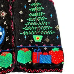 Vintage Studio Ho Ho Ho Ugly Christmas Sweater Vest - Size M -Jewellery Soldes Boutique il fullxfull.5637893575 lwlj